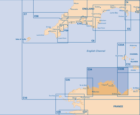 Námořní mapa Imray C34 Cap d´Erquy to Ile de Batz